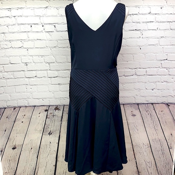 Ann Taylor Navy Fit & Flare Chiffon Dress - Picture 2 of 11